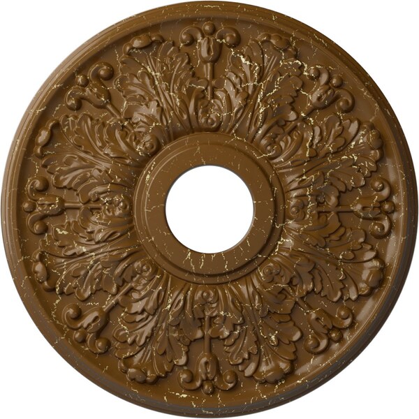 Ekena Millwork Apollo Medallion (Canopies up to 5 5/8"), 16 1/2"OD x 3 5/8"ID x 1 1/8"P, Smokey Topaz Crackle CM16APSTC - main